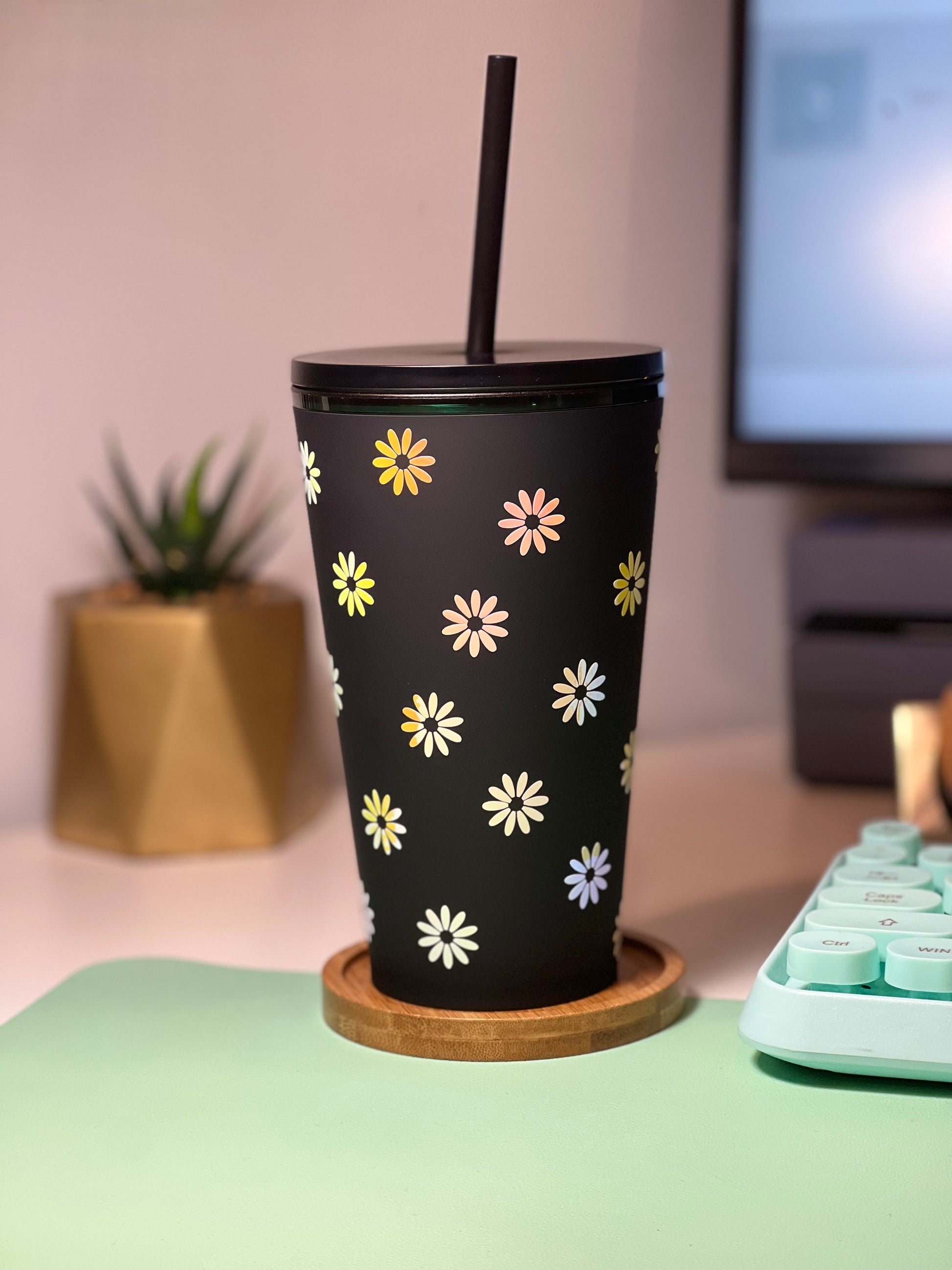 Starbucks Matte Black Tumbler With Design – The Rue Life