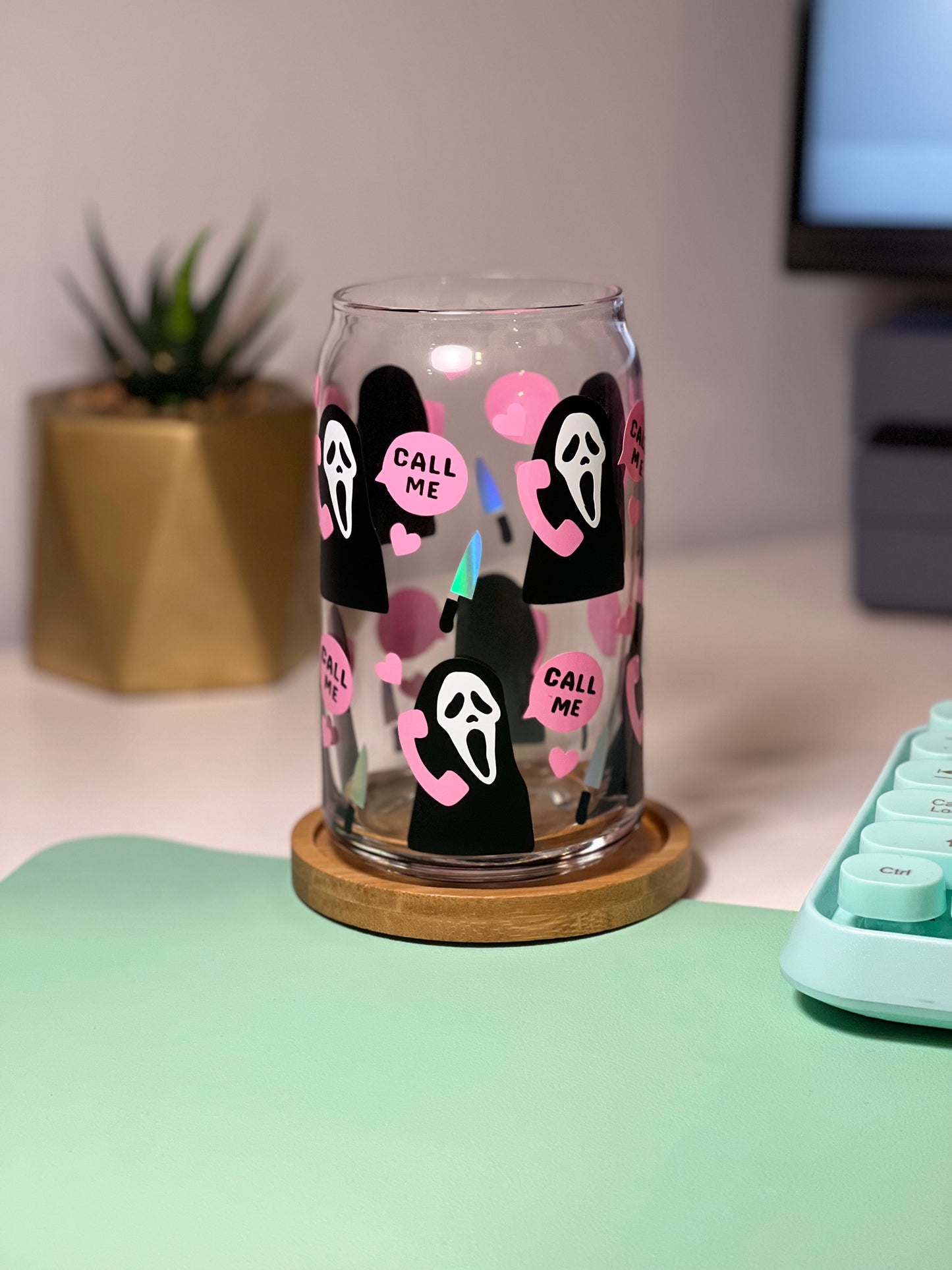 Cute Ghost Soda Can Glass Retro ICED COFFEE GLASS Cup -  in 2023